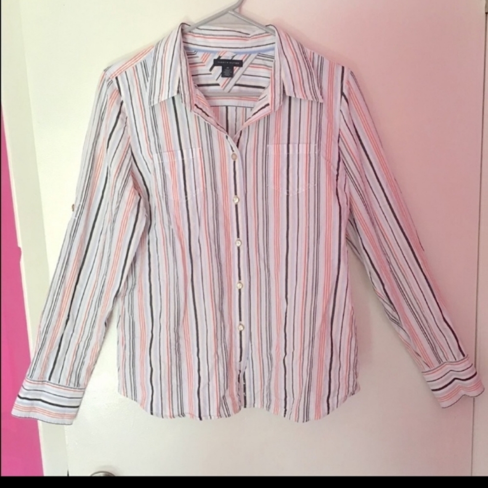 White Tommy Hilfiger button Down Casual shirt sz m